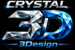 Crystal 3D Design logo with address, email, phone number, and Design Print Create tagline