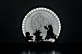 Anime Moon Light Box 3D printed with LED ring glow and silhouette characters on dark background